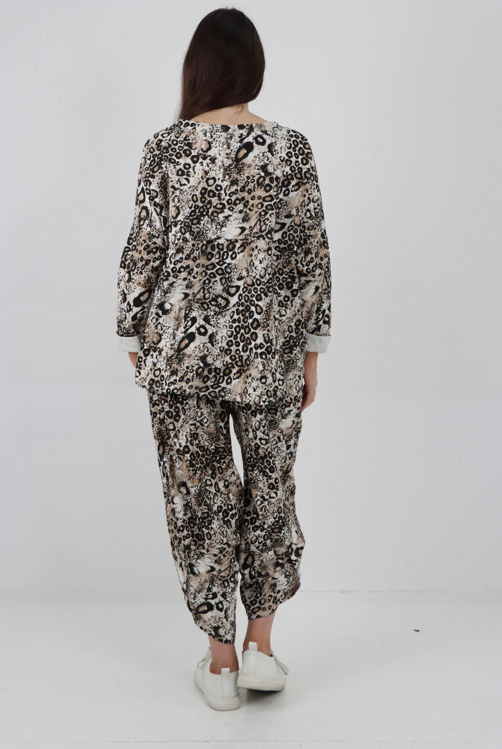 Animal Print Top Bottom Italian Co-ord Set 2 Piece Loungewear Loungewear WearAll