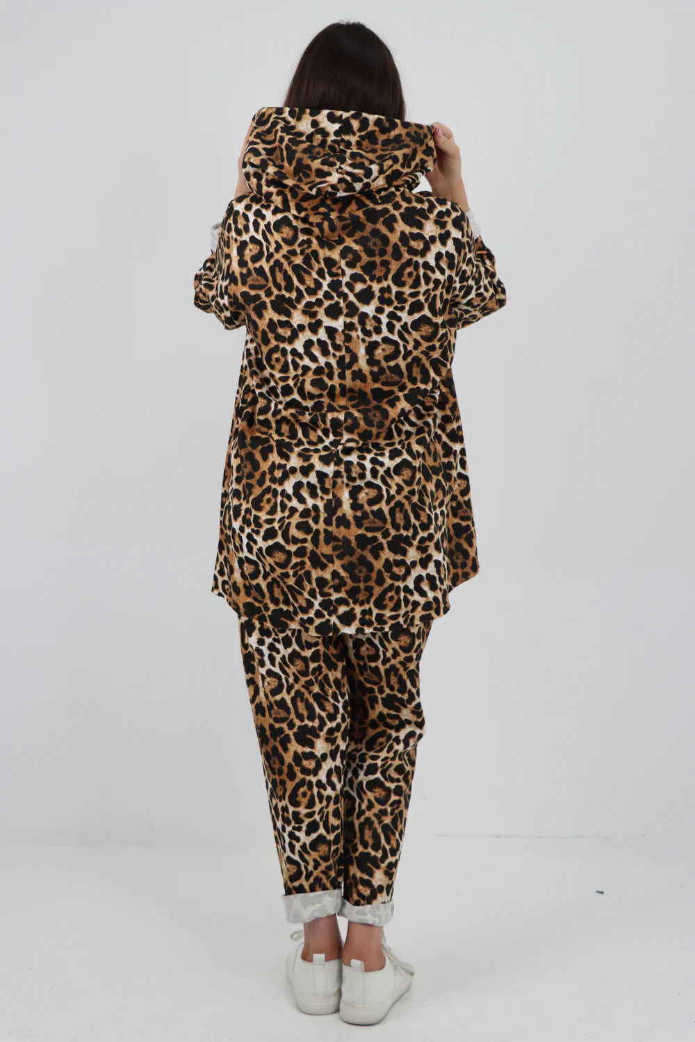 Leopard Print Hooded 2pcs Co Ord Set Bottom Loungewear Co-Ord WearAll