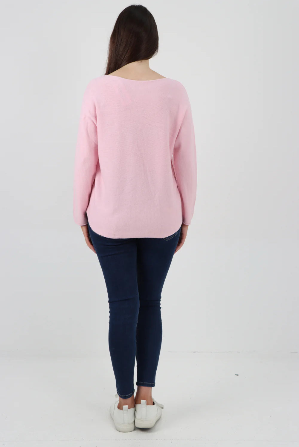 Knitted Jumper Round Neck Basic Sweater Top Sweater WearAll