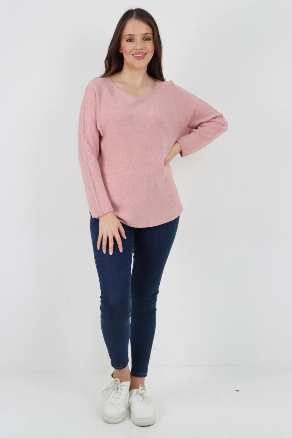 Knitted Jumper Round Neck Basic Sweater Top Sweater WearAll
