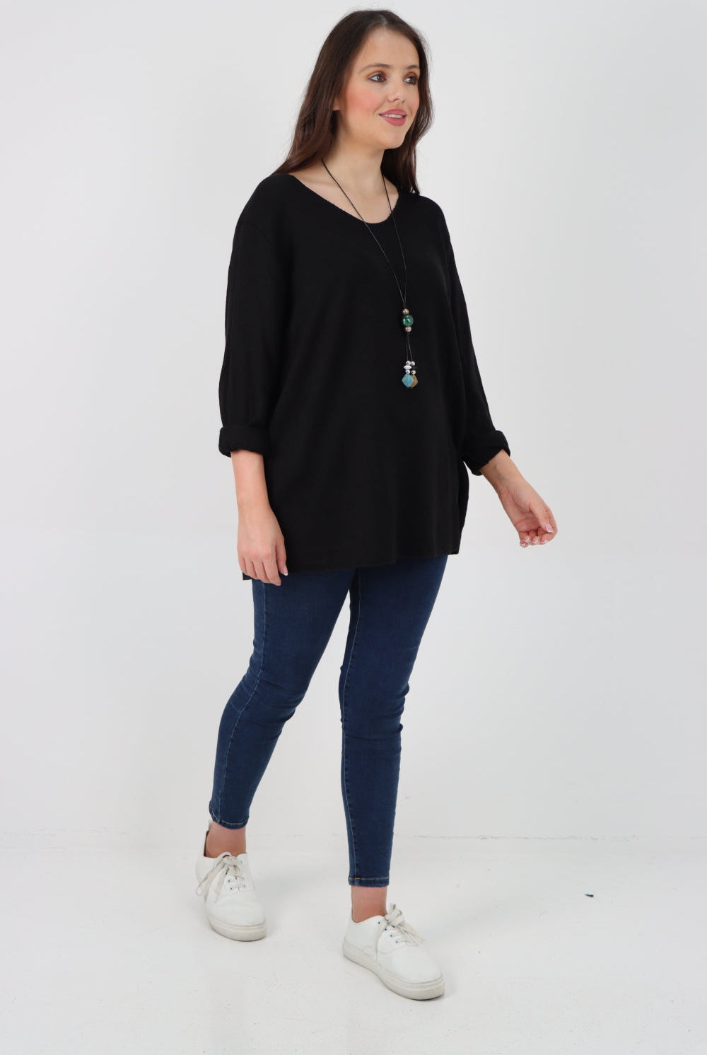 Italian Soft Knitted Necklace Top Sweater Jumper WearAll