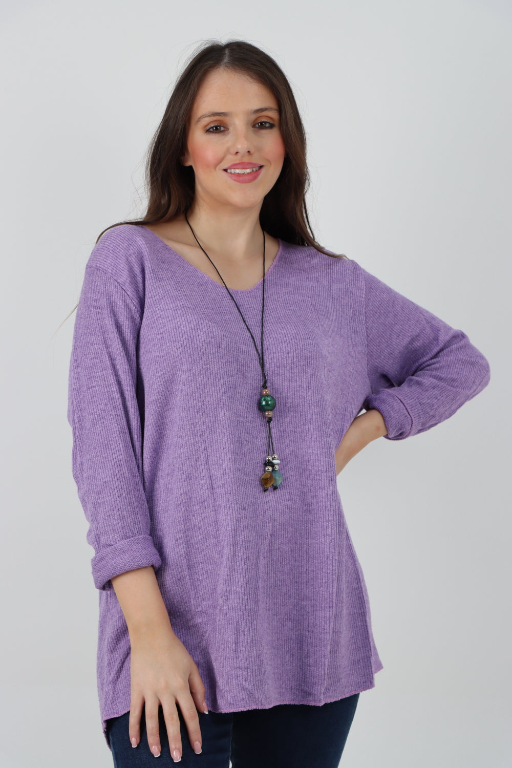 Italian Soft Knitted Necklace Top Sweater Jumper WearAll