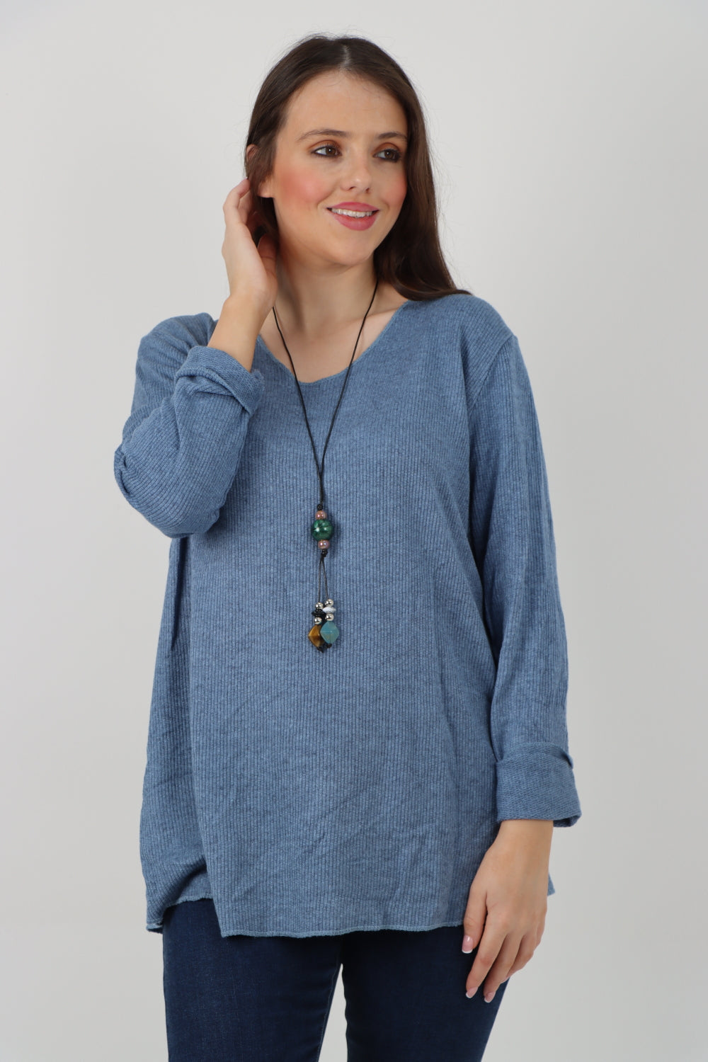 Italian Soft Knitted Necklace Top Sweater Jumper WearAll