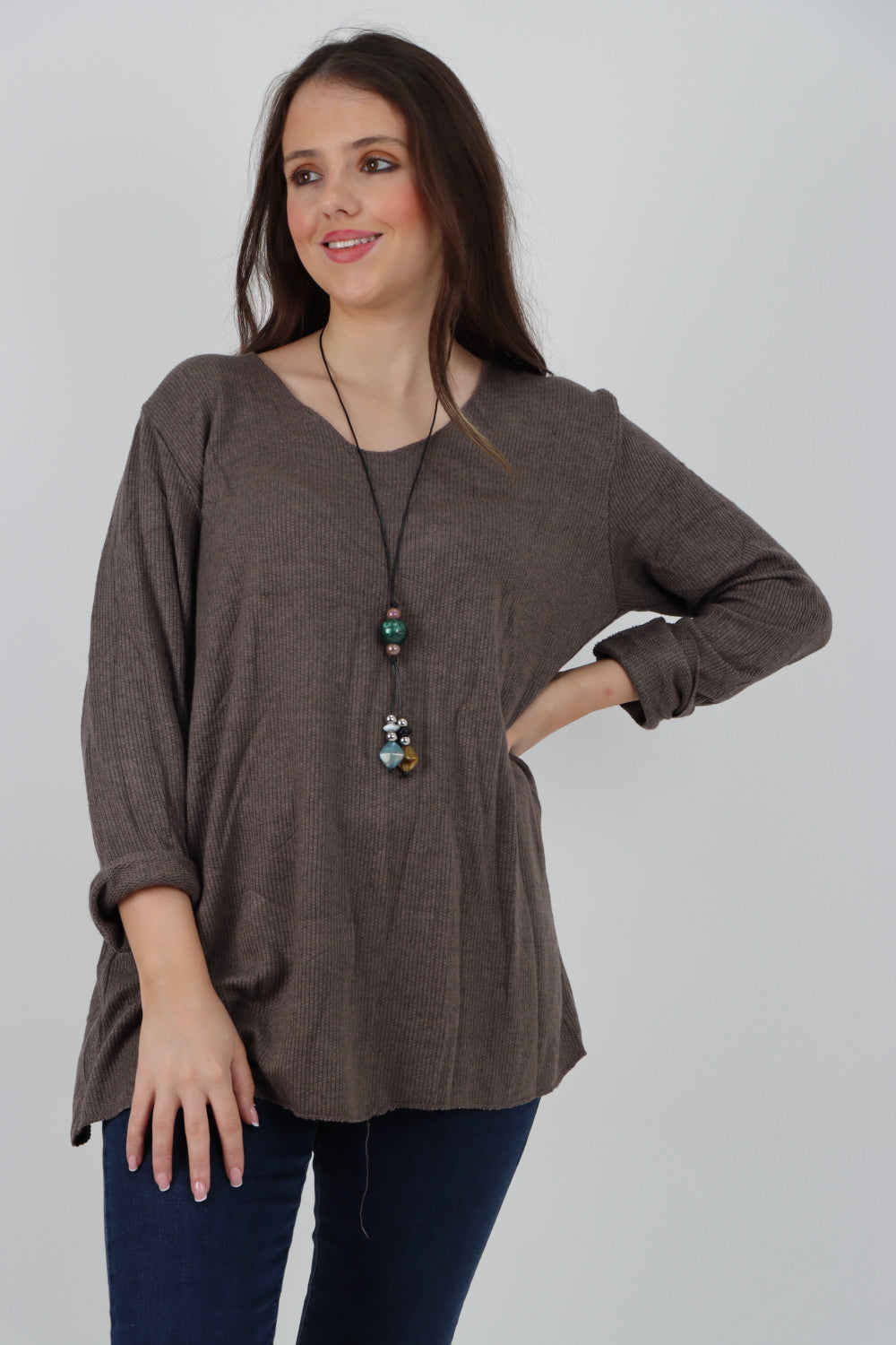 Italian Soft Knitted Necklace Top Sweater Jumper WearAll