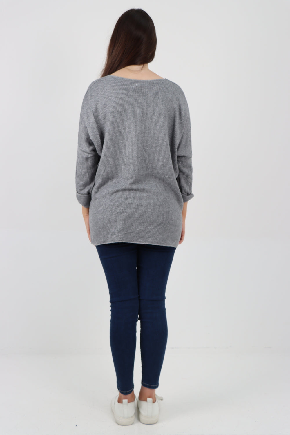 Italian Sequin Detail On Shoulder Soft Knit Jumper Top Jumper WearAll