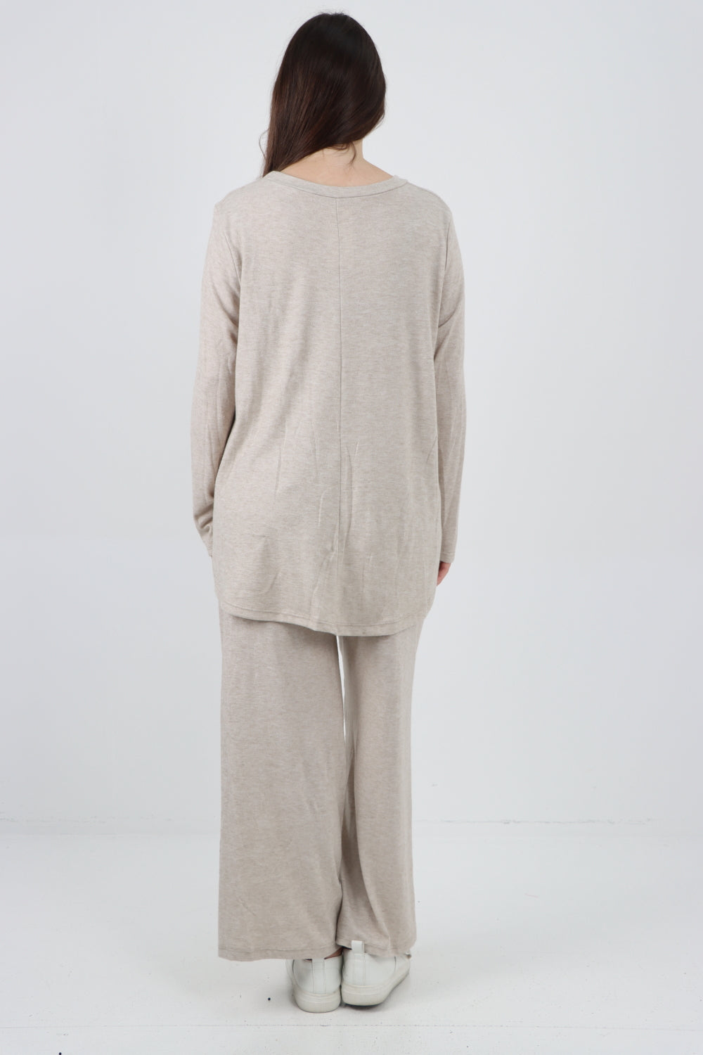Italian Basic Knitted Plain Soft Top & Trouser Co - Ord Set Co-Ords WearAll