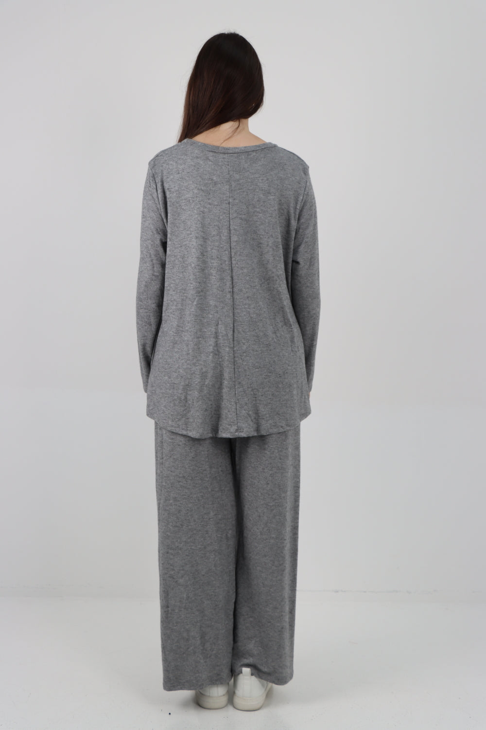 Italian Basic Knitted Plain Soft Top & Trouser Co - Ord Set Co-Ords WearAll
