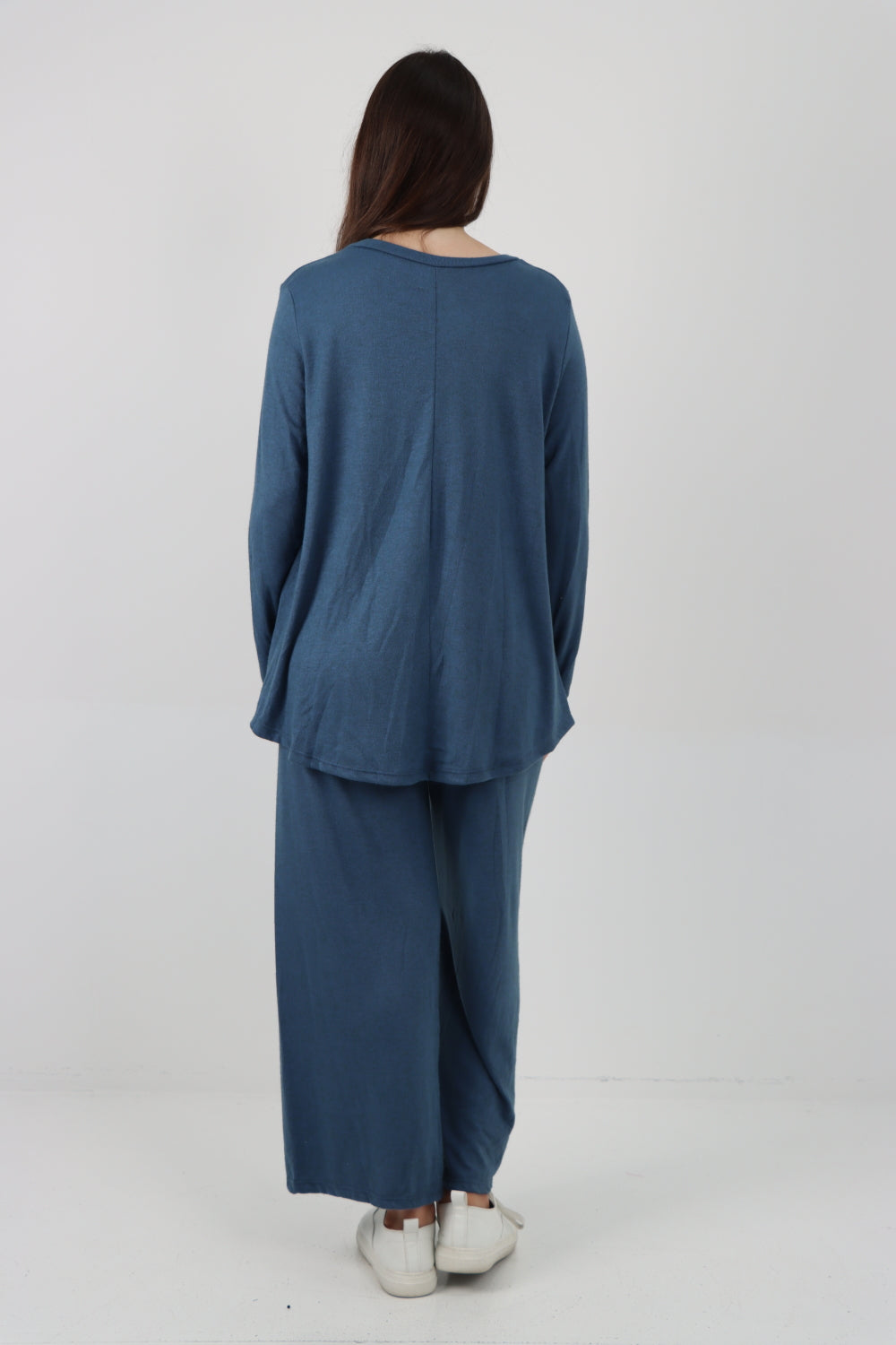 Italian Basic Knitted Plain Soft Top & Trouser Co - Ord Set Co-Ords WearAll