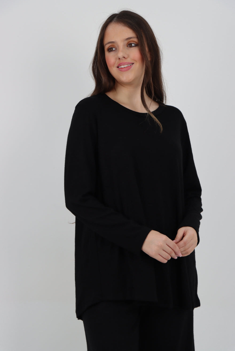 Italian Basic Knitted Plain Soft Top & Trouser Co - Ord Set Co-Ords WearAll