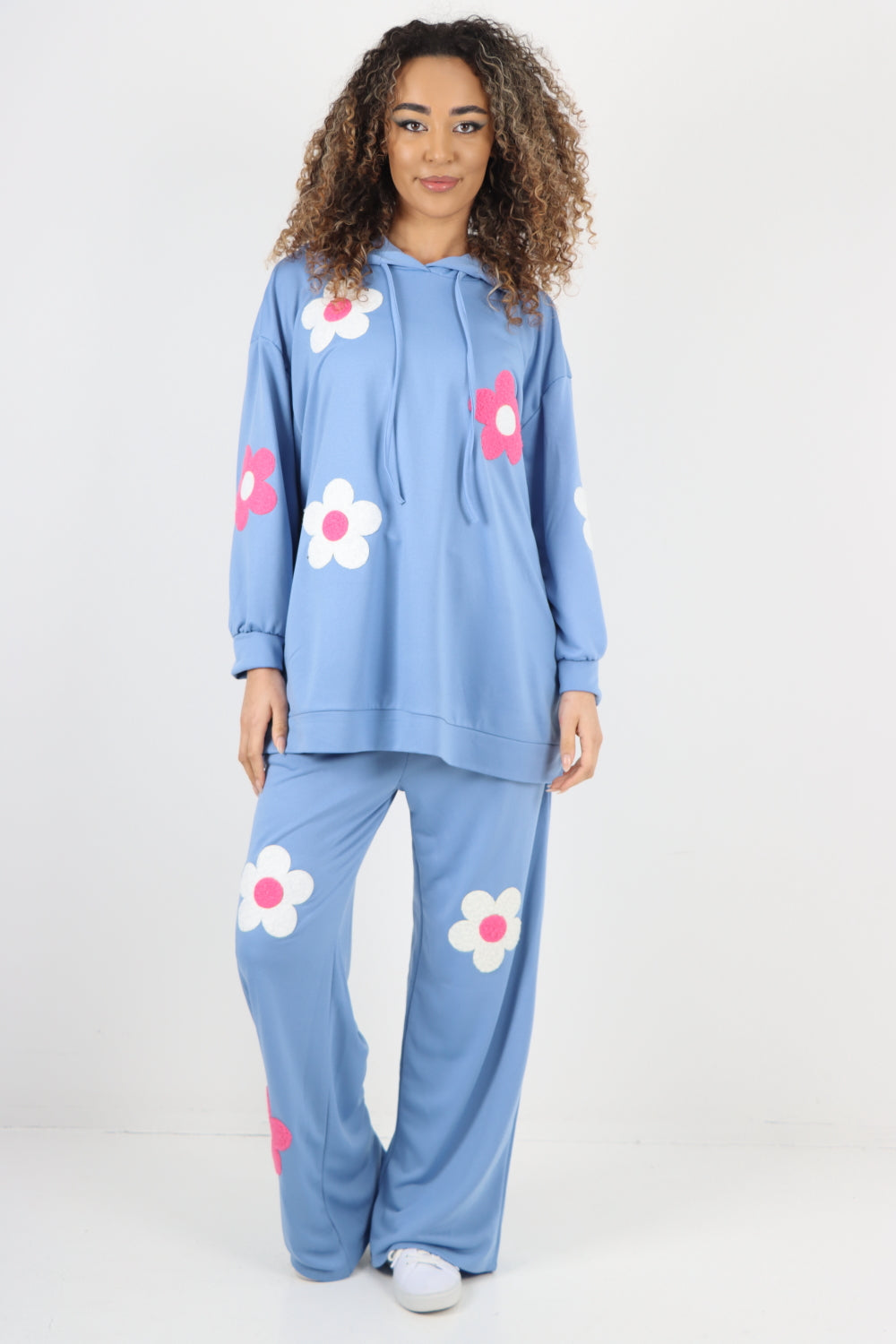 italian ditsy floral print hooded co ord set Co-Ord Suit Set WearAll