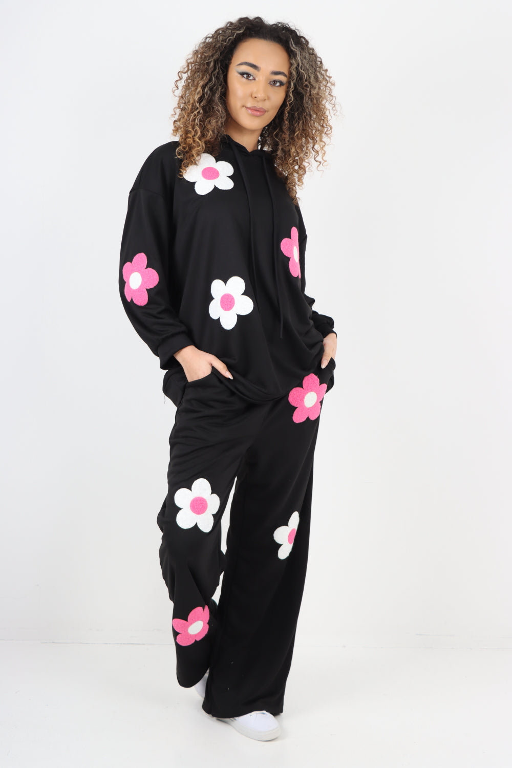 italian ditsy floral print hooded co ord set Co-Ord Suit Set WearAll