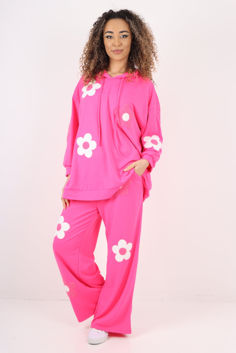 italian ditsy floral print hooded co ord set Co-Ord Suit Set WearAll