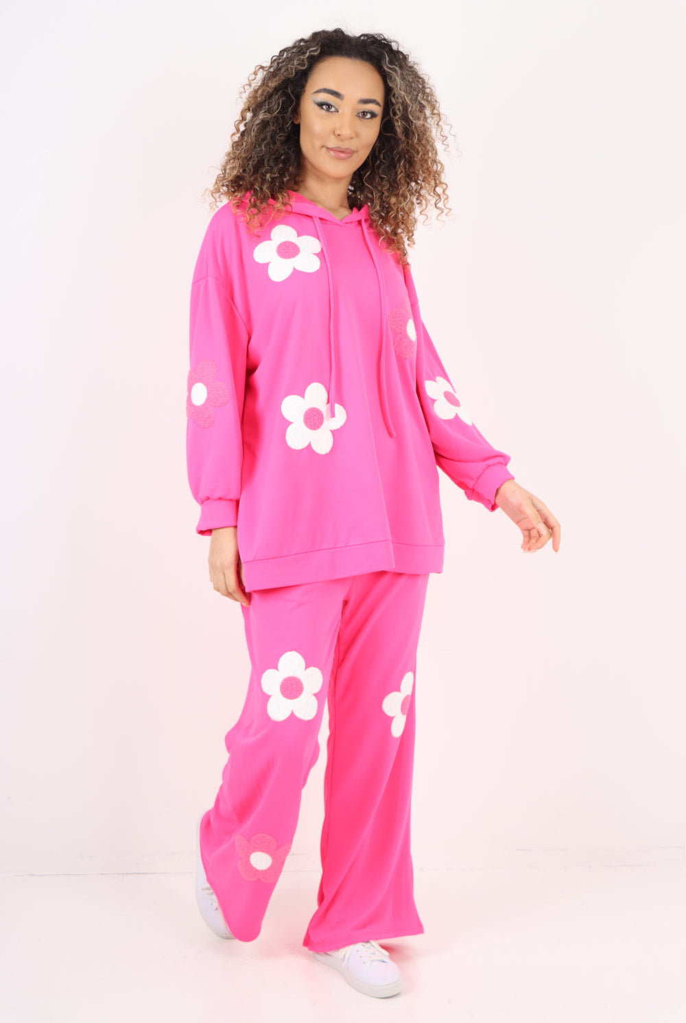 italian ditsy floral print hooded co ord set Co-Ord Suit Set WearAll