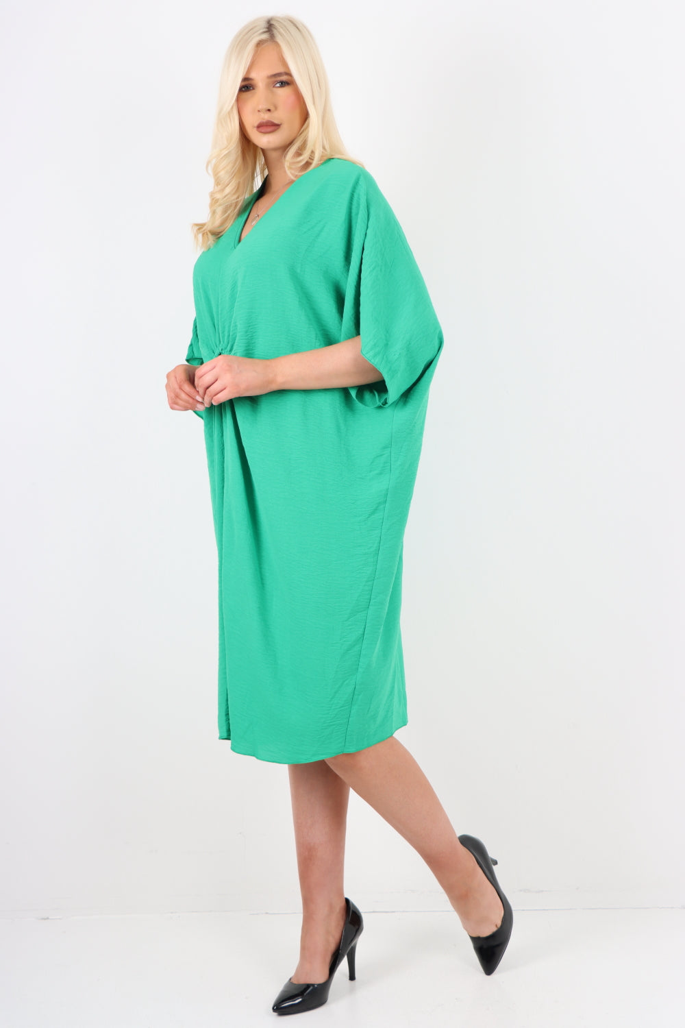 Italian Oversized V Neck Ring Detail Kaftan Dress Dresses WearAll