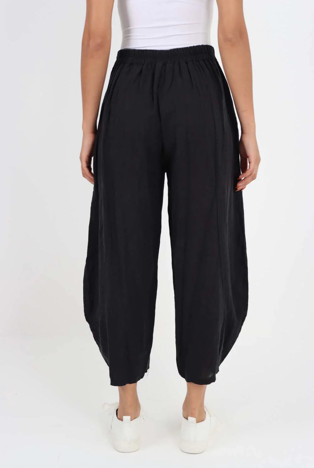 Italian Plain Layered 3/4 Linen Jogger Trouser WearAll