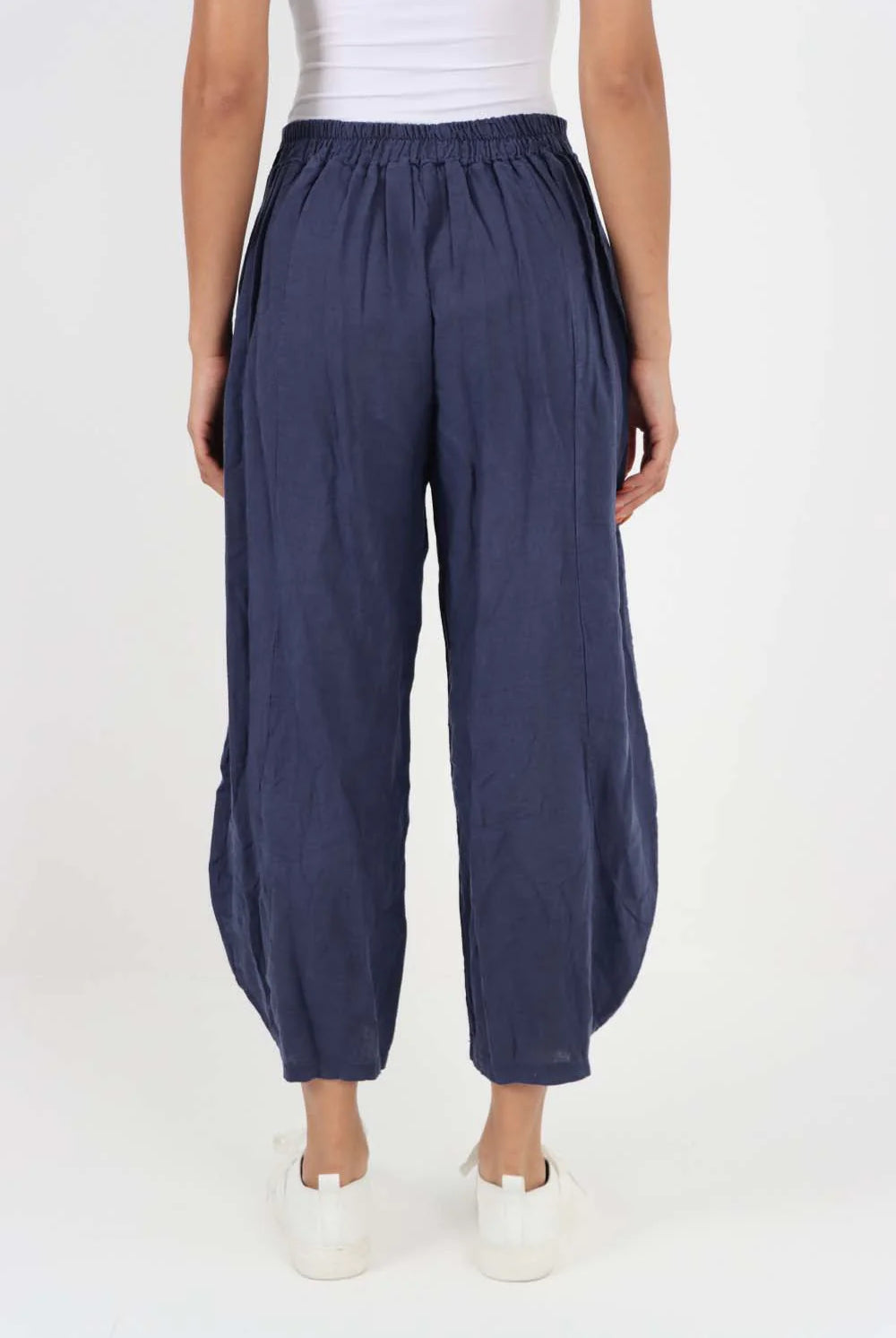 Italian Plain Layered 3/4 Linen Jogger Trouser WearAll