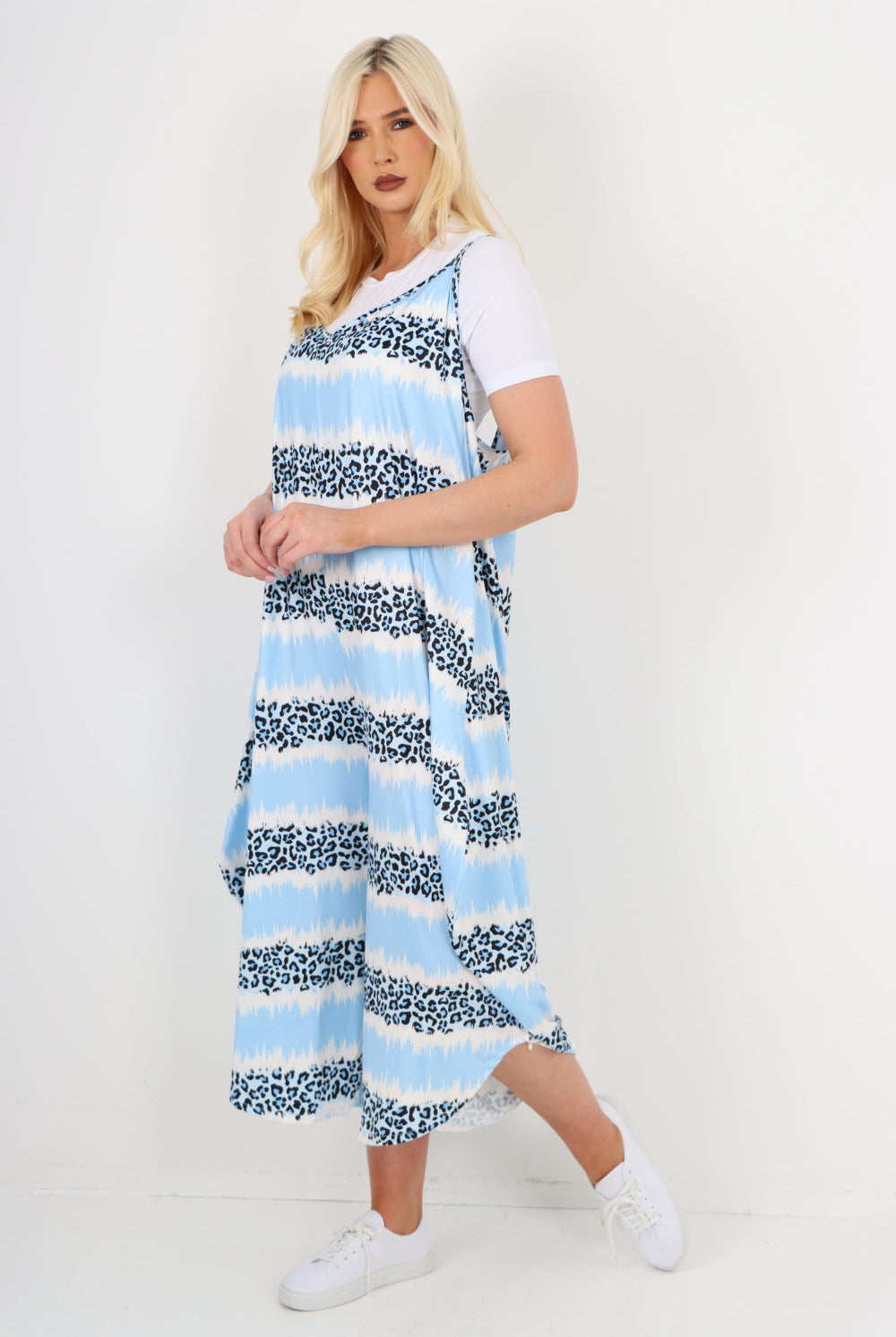 italian animal print deep v neck jumpsuit Jumpsuits & Rompers WearAll