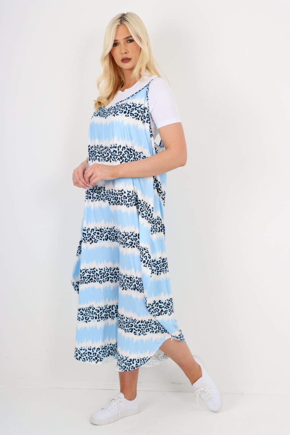 italian animal print deep v neck jumpsuit Jumpsuits & Rompers WearAll