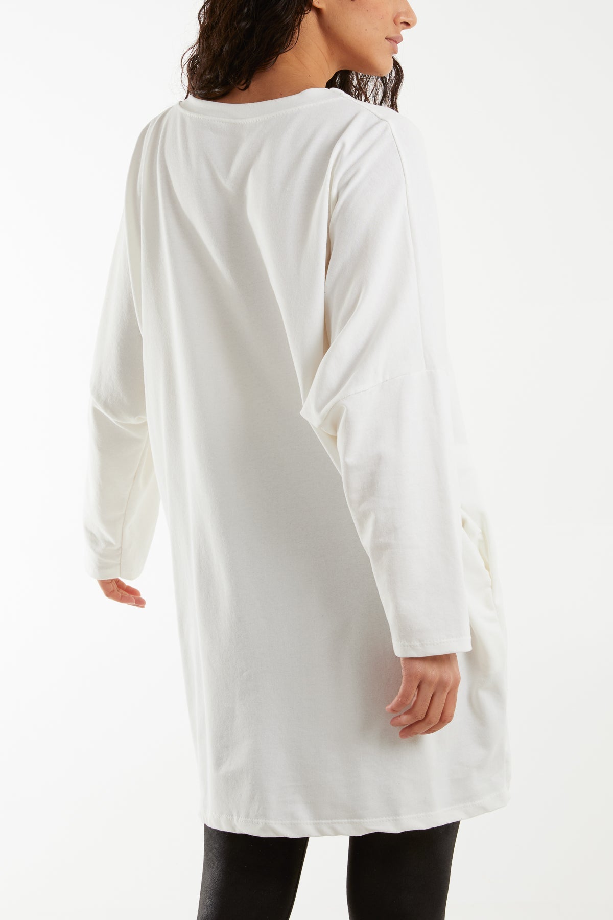 Foil Star Side Pockets Sweatshirt Dress Dresses WearAll