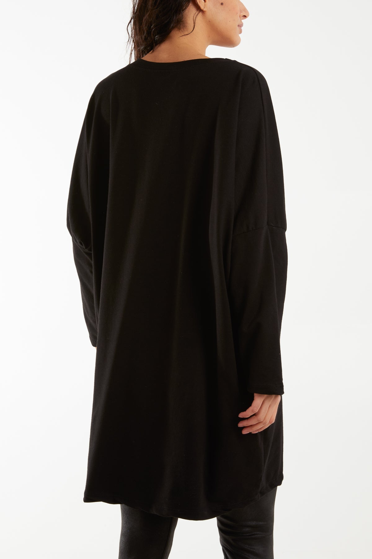 Foil Star Side Pockets Sweatshirt Dress Dresses WearAll