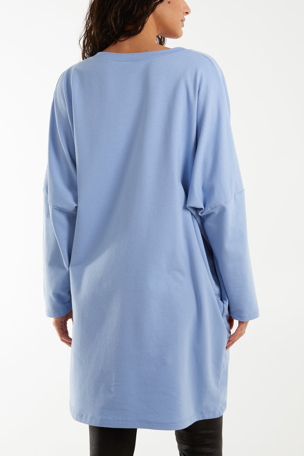 Foil Star Side Pockets Sweatshirt Dress Dresses WearAll