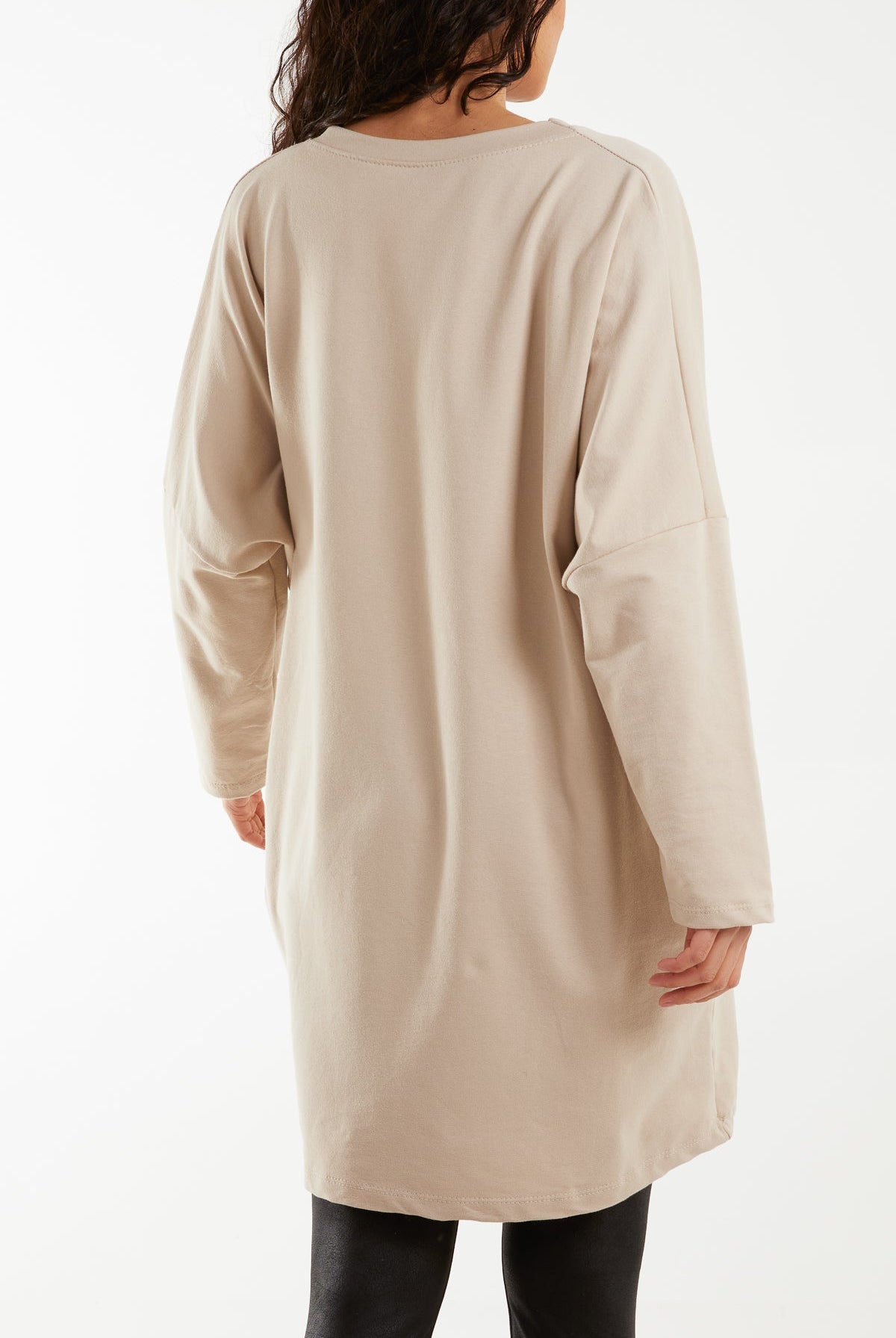 Foil Star Side Pockets Sweatshirt Dress Dresses WearAll