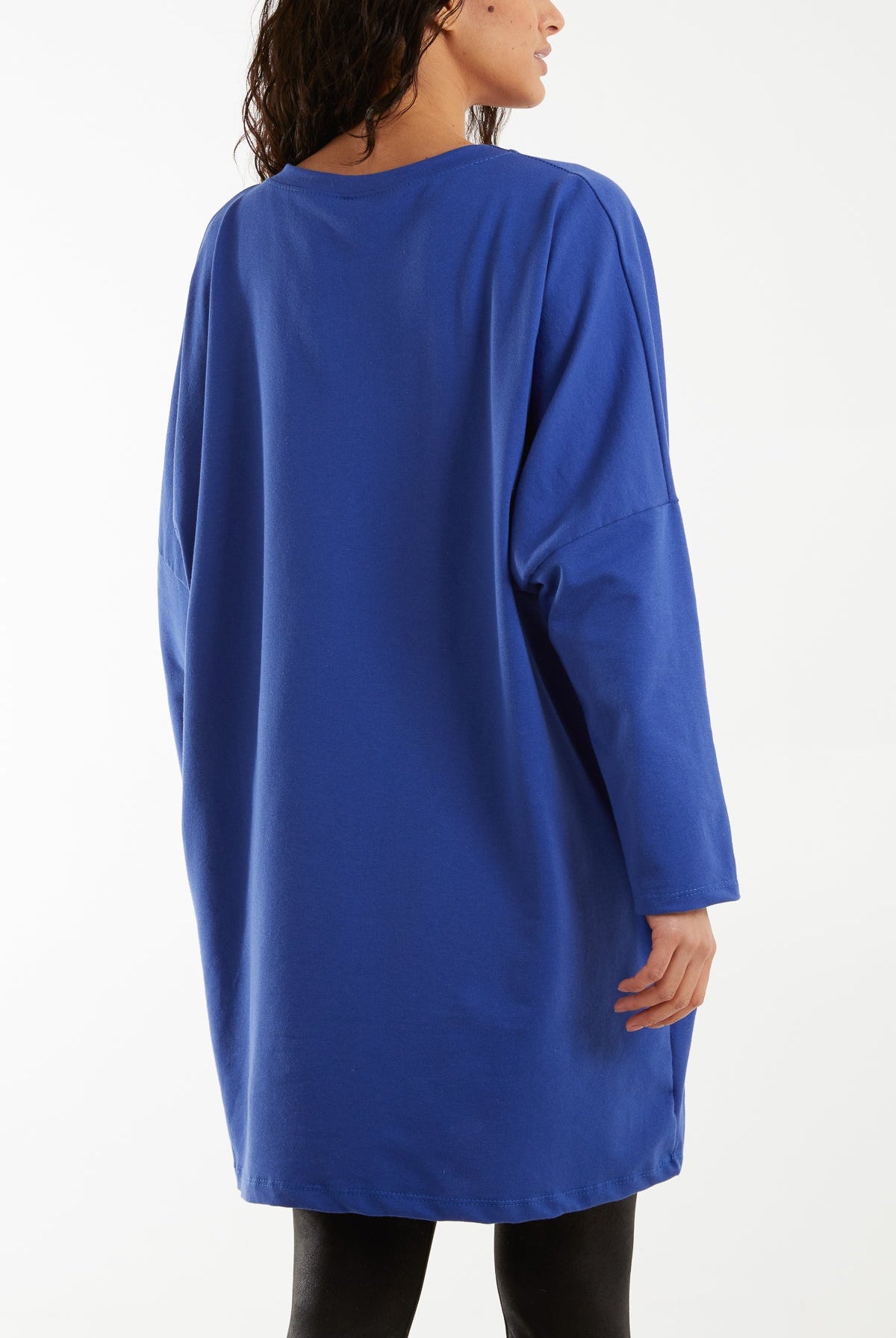 Foil Star Side Pockets Sweatshirt Dress Dresses WearAll