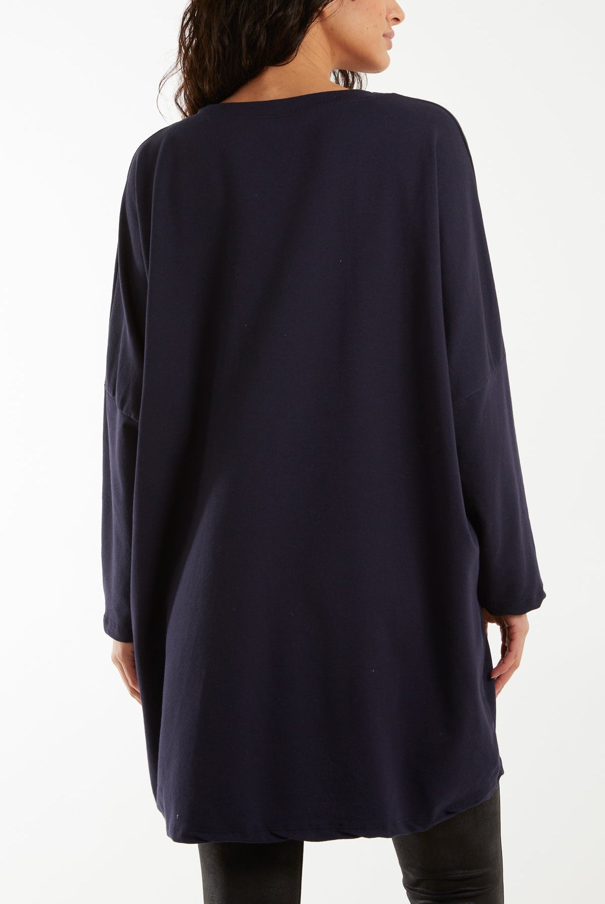 Foil Star Side Pockets Sweatshirt Dress Dresses WearAll