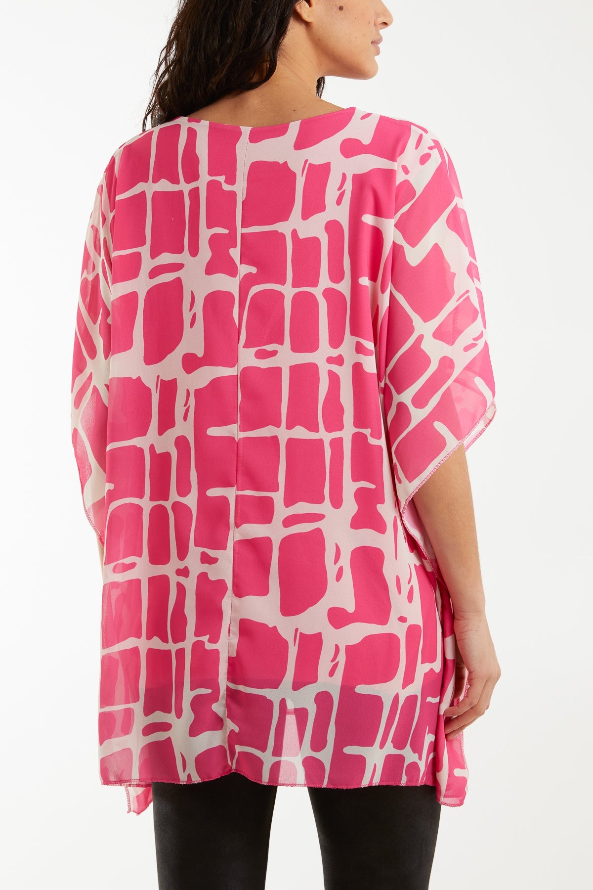 Geometric Print Double Layer Tunic Blouses WearAll