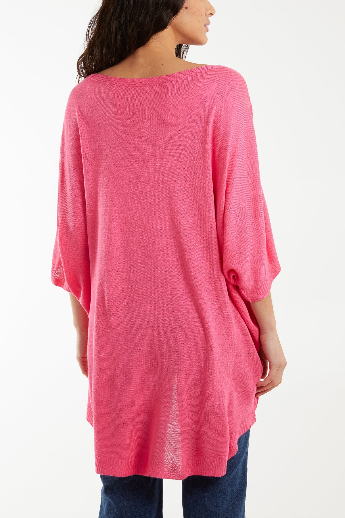 Boat Neck Floral High Low Knit Top Jumpers WearAll