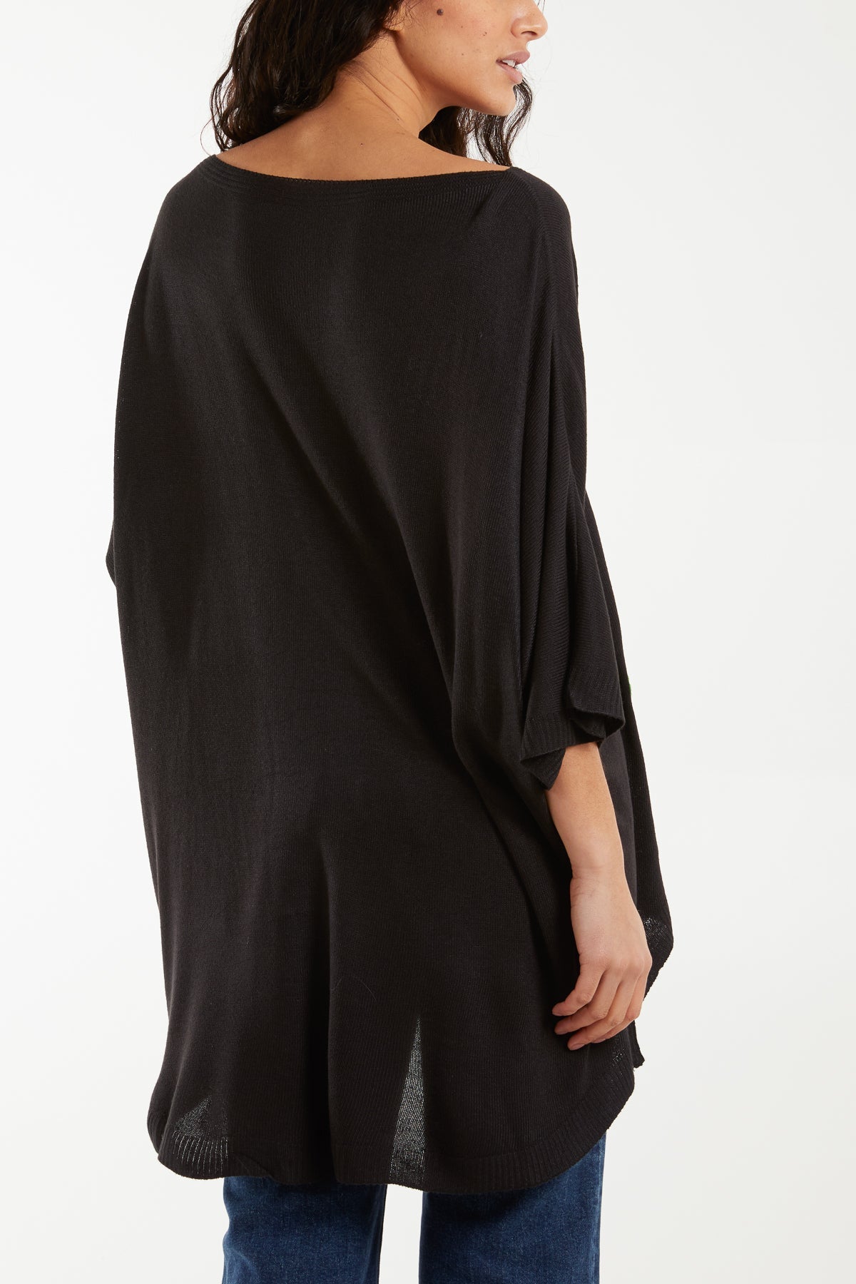 Boat Neck Floral High Low Knit Top Jumpers WearAll