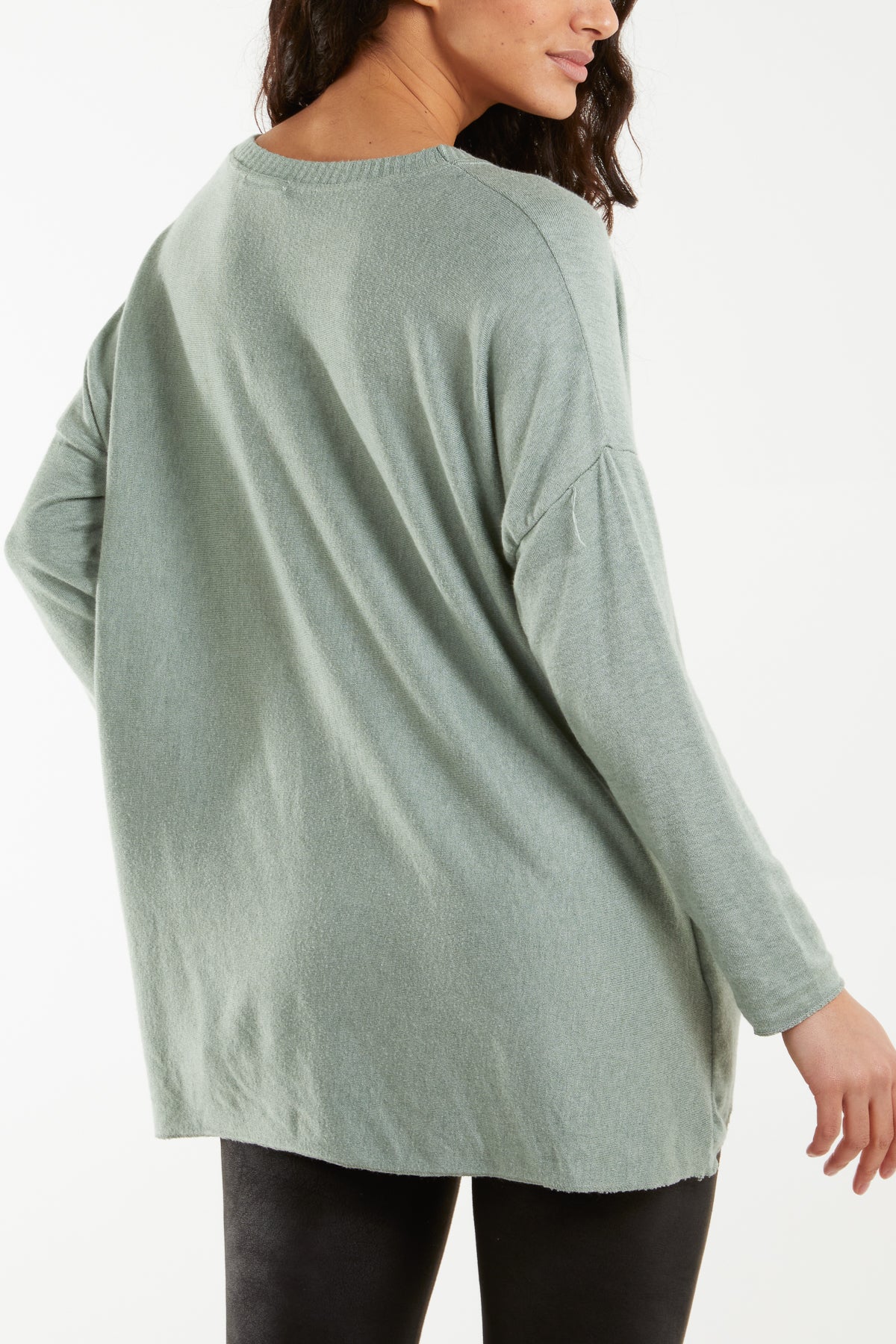 Diamante Star Foil Design High Low Jumper Jumpers WearAll