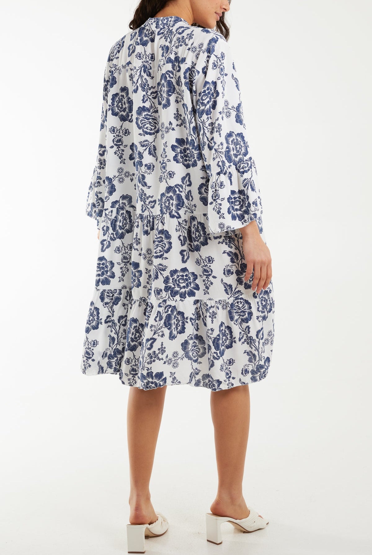 Roses Print Tiered Smock Dress Dresses WearAll