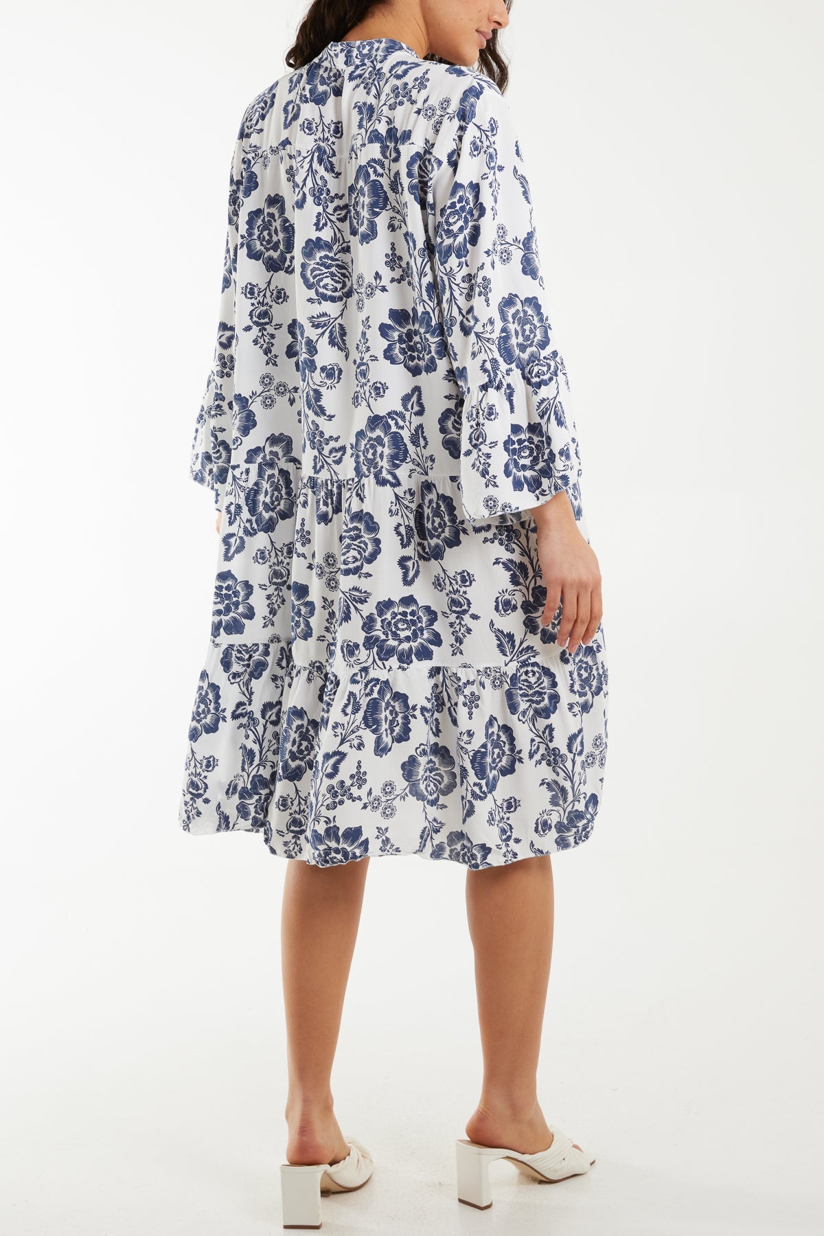 Roses Print Tiered Smock Dress Dresses WearAll
