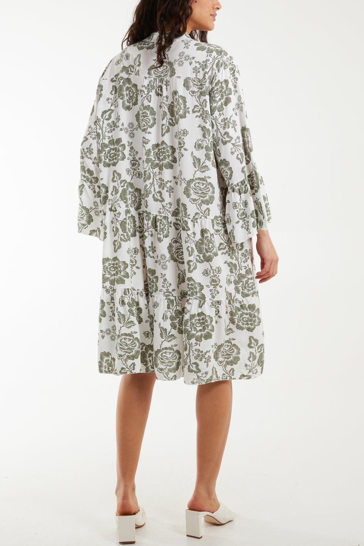 Roses Print Tiered Smock Dress Dresses WearAll