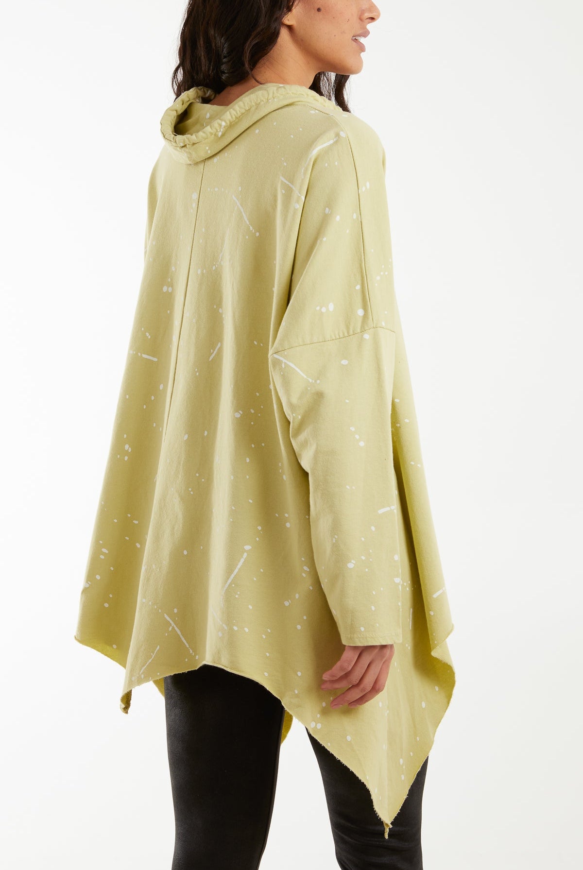 Paint Splatter Cowl Neck Hanky Hem Sweatshirt Sweatshirt WearAll