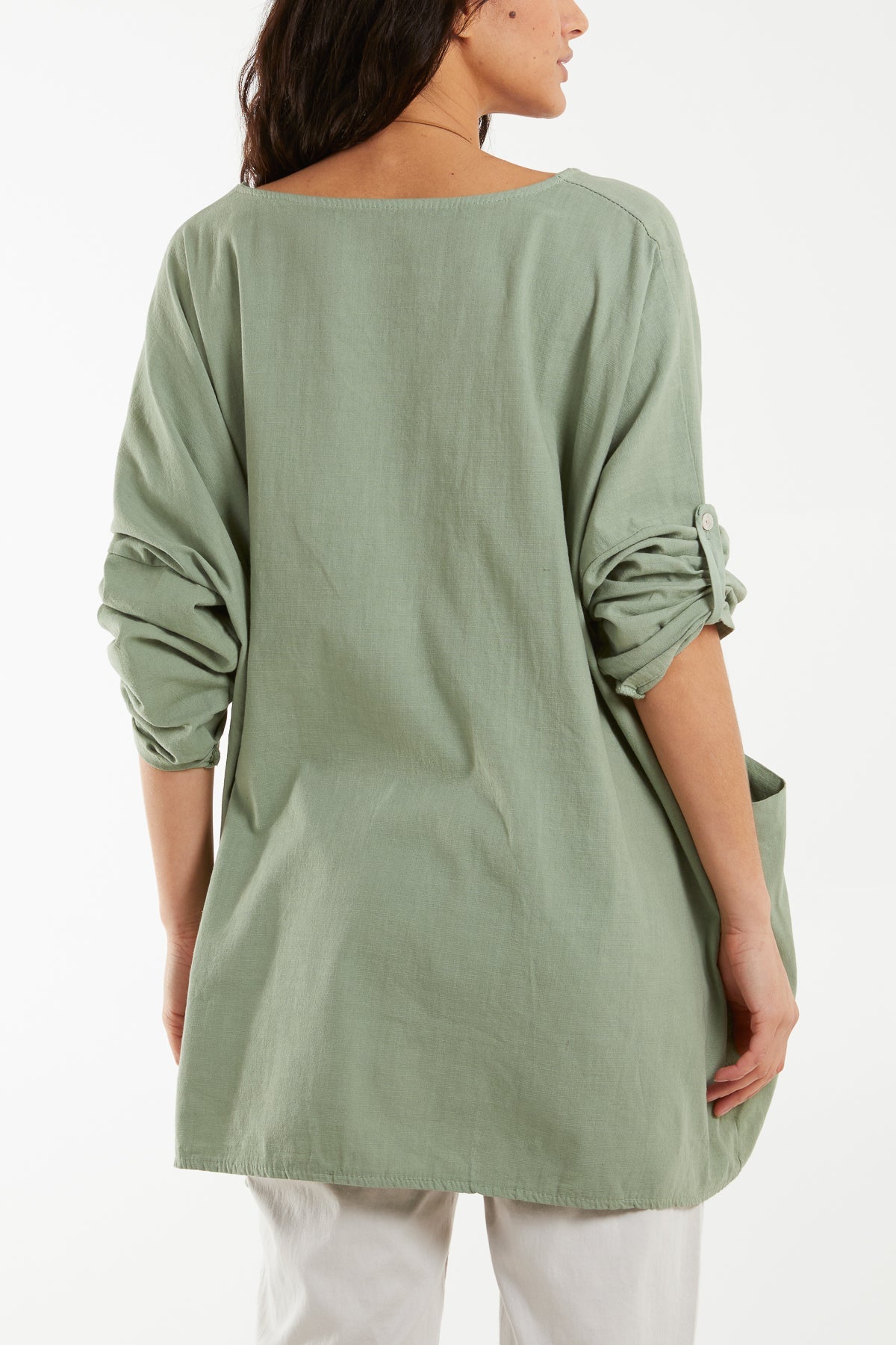 Necklace Relaxed Fit Blouse with Pockets Tops WearAll