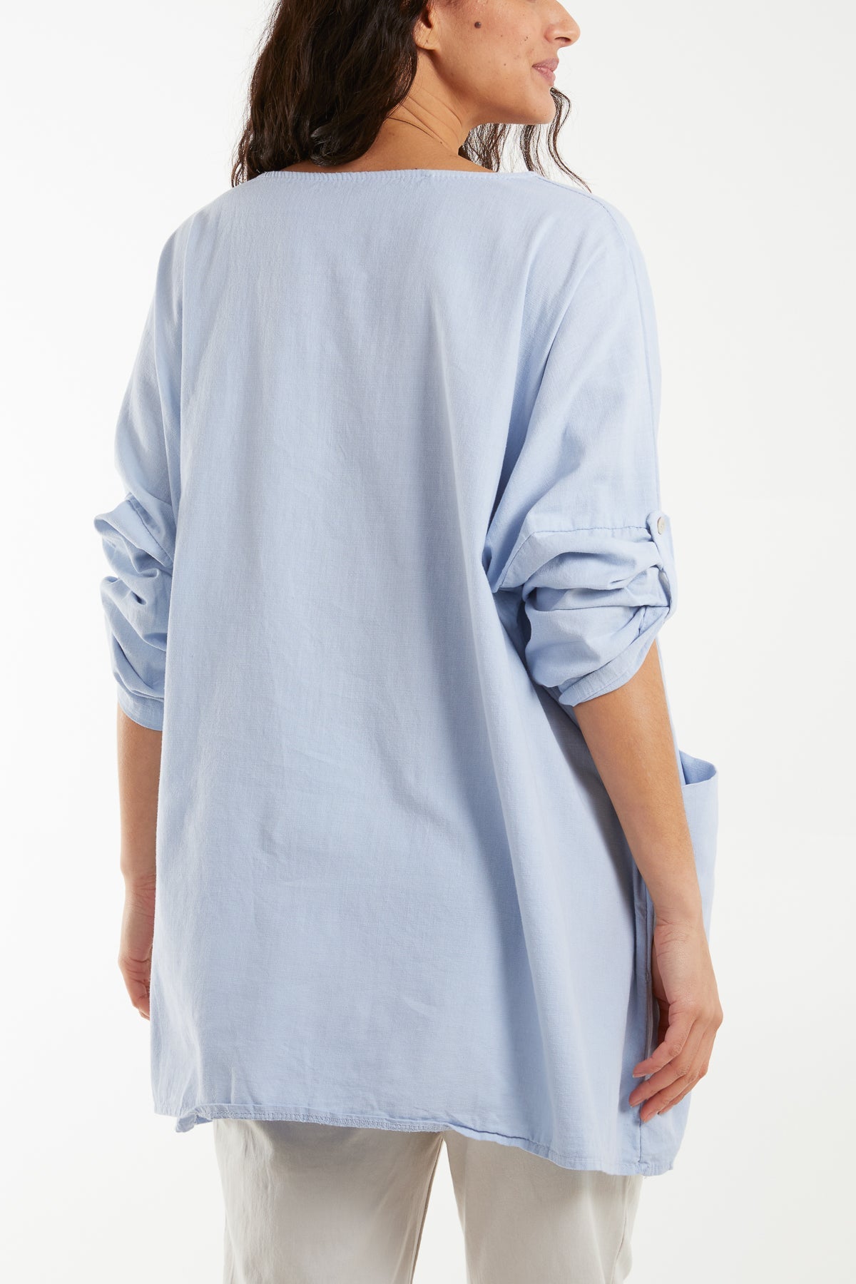 Necklace Relaxed Fit Blouse with Pockets Tops WearAll