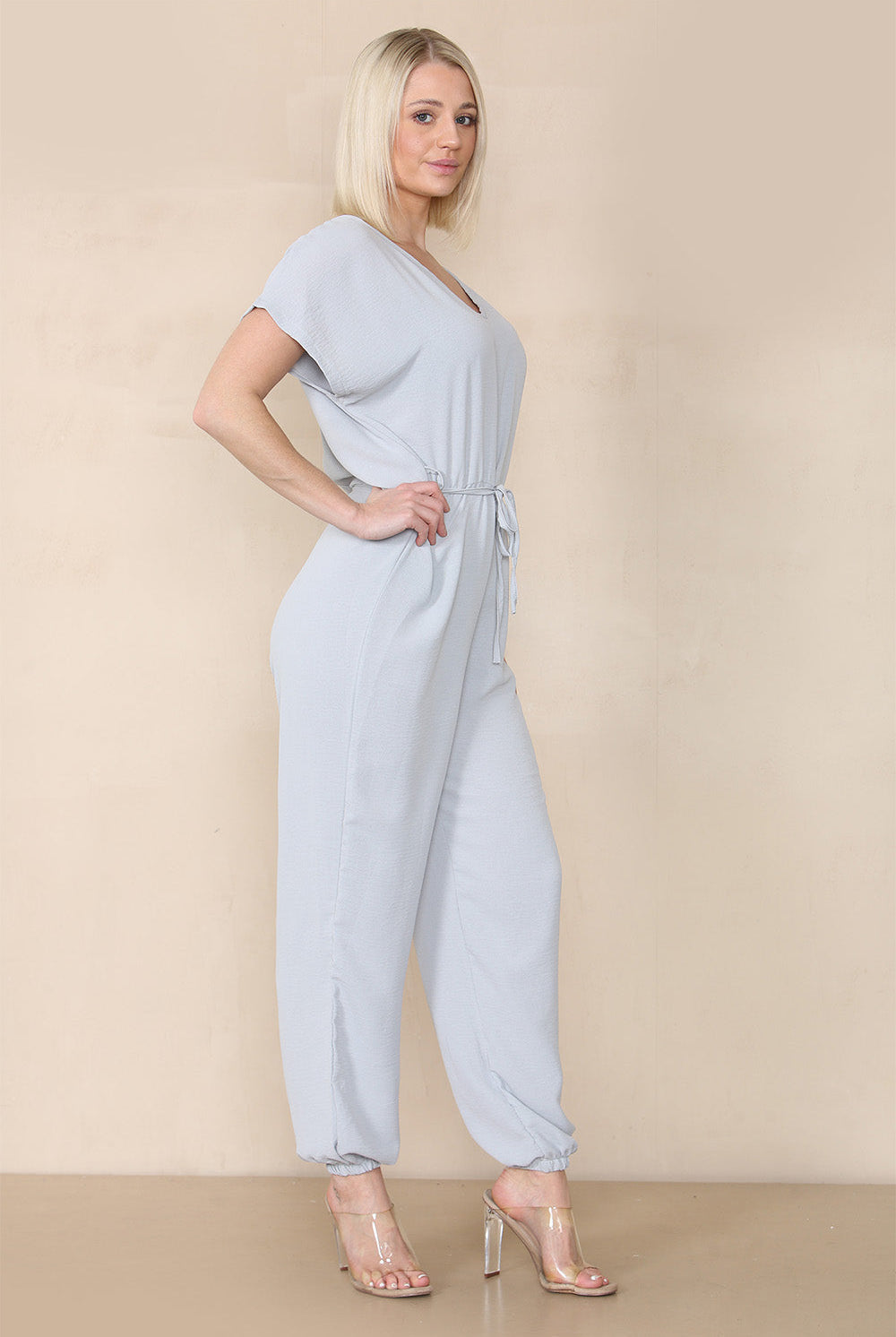 Tie Waist Stylish Harem Jumpsuit Playsuits & Jumpsuits WearAll