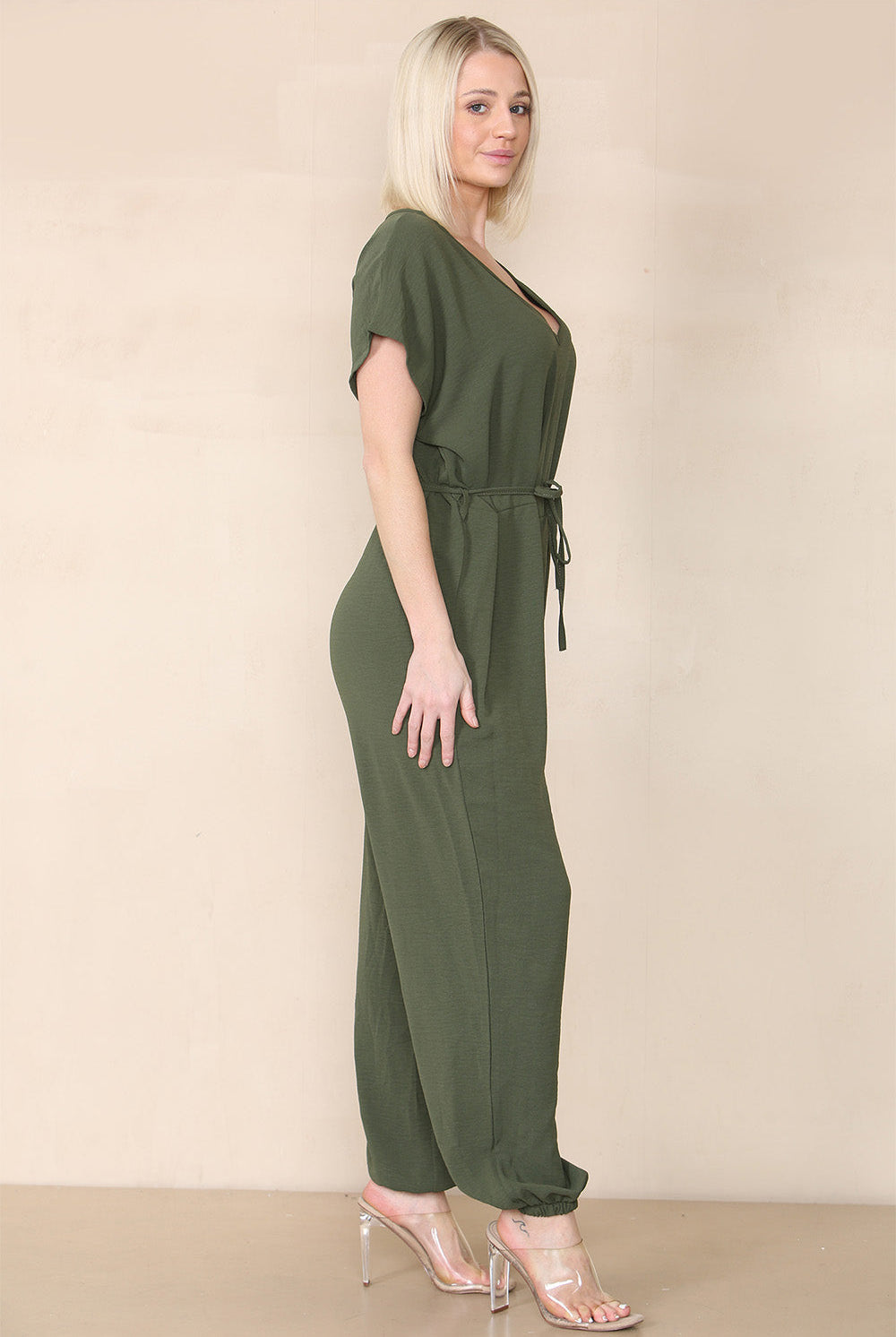 Tie Waist Stylish Harem Jumpsuit Playsuits & Jumpsuits WearAll
