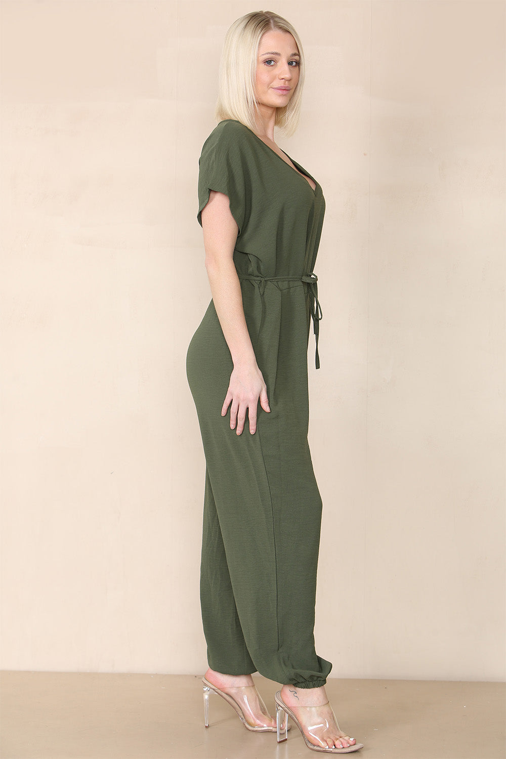 Tie Waist Stylish Harem Jumpsuit Playsuits & Jumpsuits WearAll