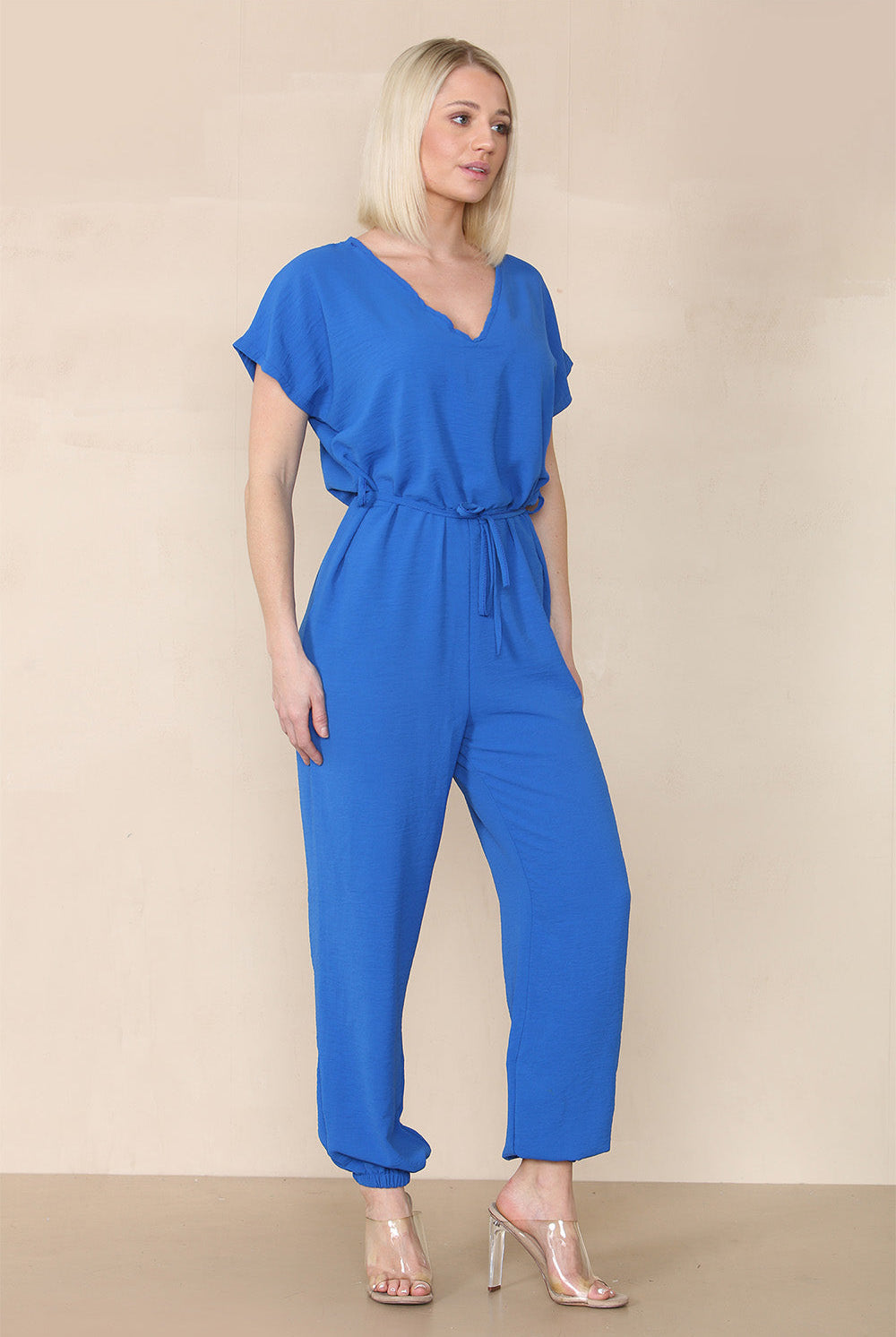 Tie Waist Stylish Harem Jumpsuit Playsuits & Jumpsuits WearAll