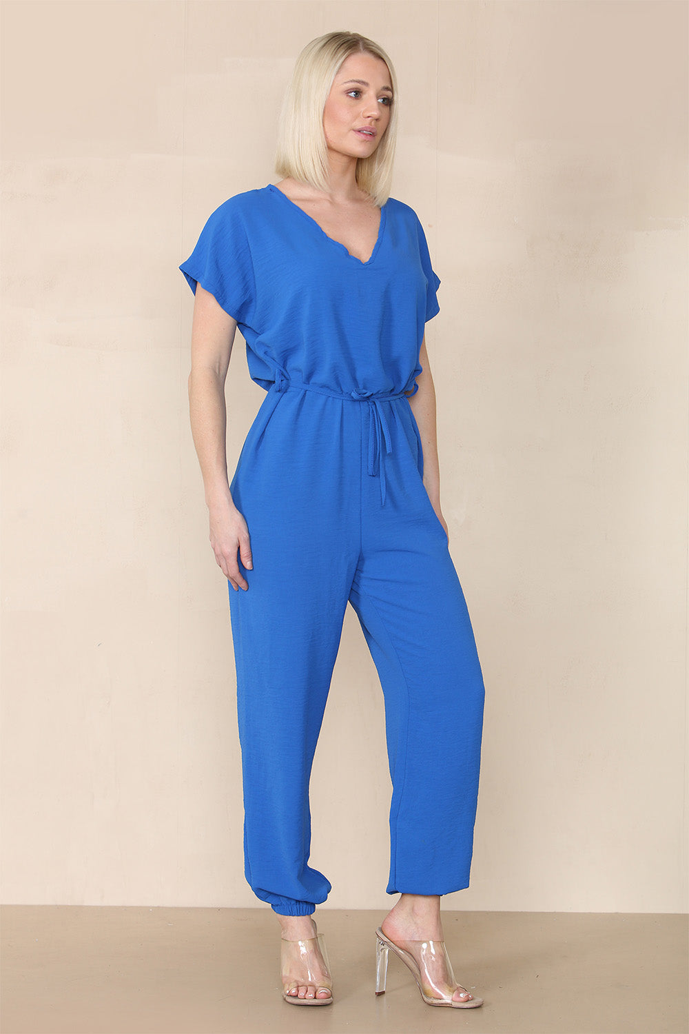 Tie Waist Stylish Harem Jumpsuit Playsuits & Jumpsuits WearAll
