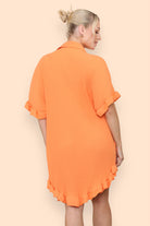 OverSized Italian Gold Button Pleated Frill Ruffle Dress Top Dress WearAll