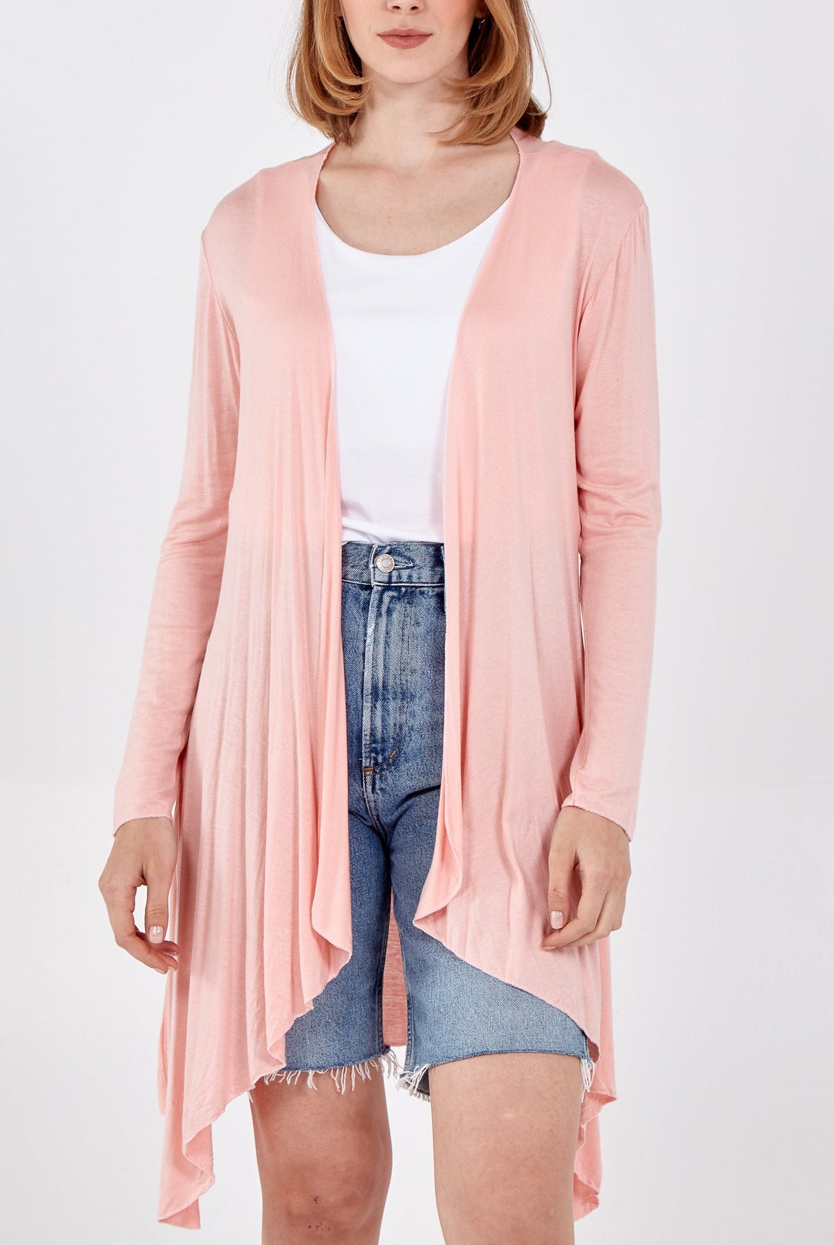 Lightweight Waterfall Cardigan CMF1 WearAll Pink One Size