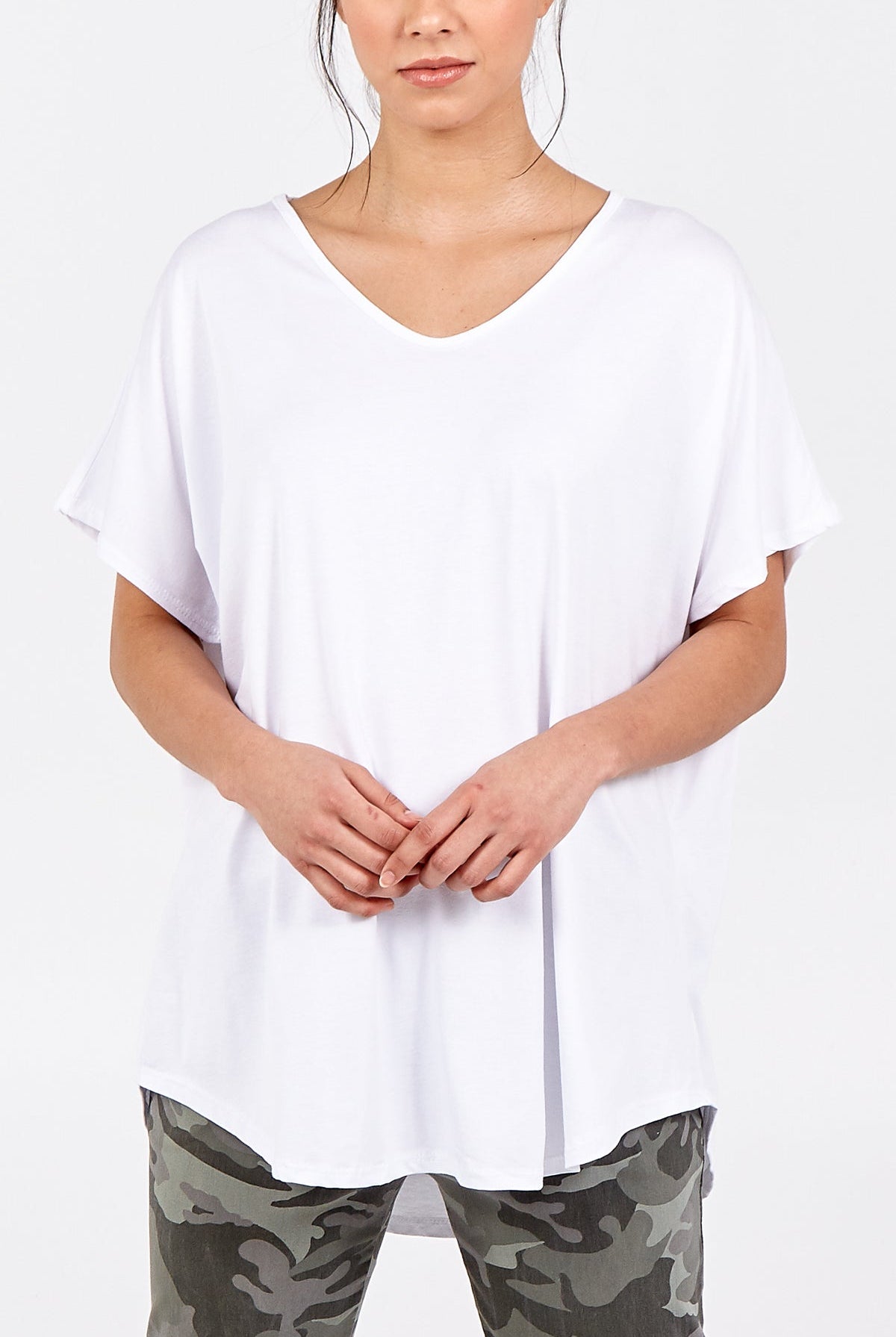 Basic Oversized Tee TOPMF2 WearAll White One Size