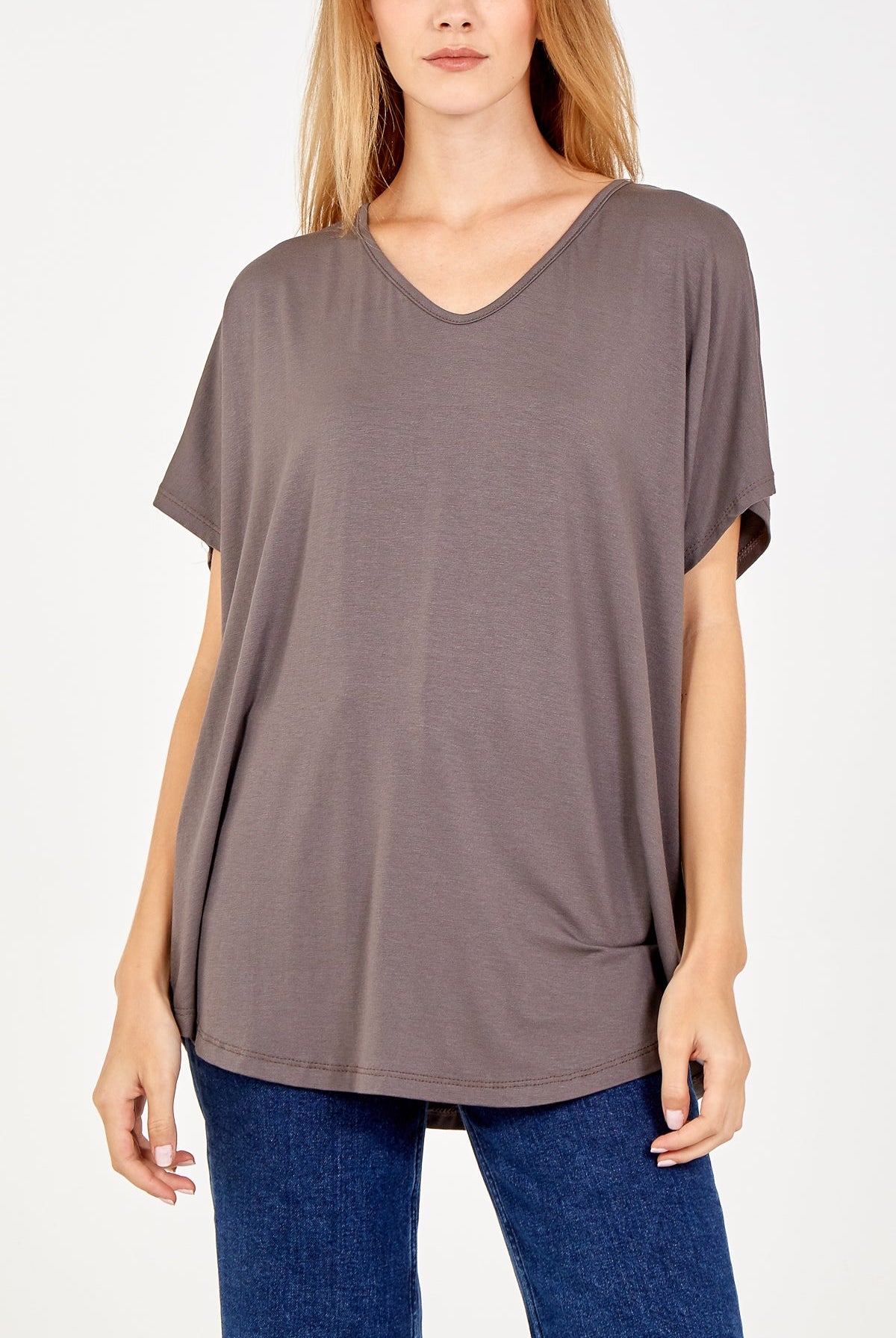 Basic Oversized Tee TOPMF2 WearAll Mocha One Size