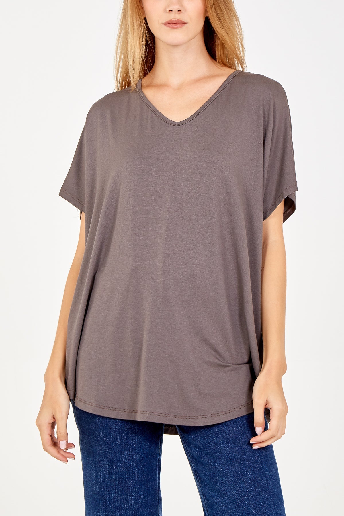 Basic Oversized Tee TOPMF2 WearAll Mocha One Size