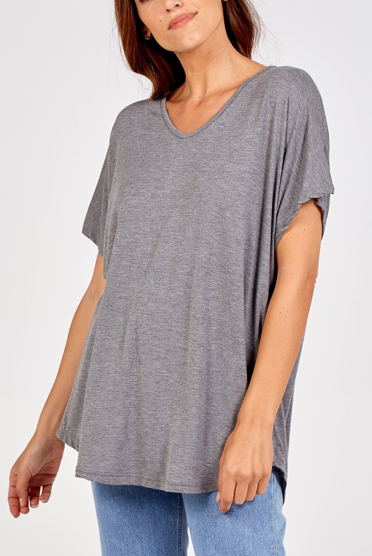 Basic Oversized Tee TOPMF2 WearAll Dark Grey One Size