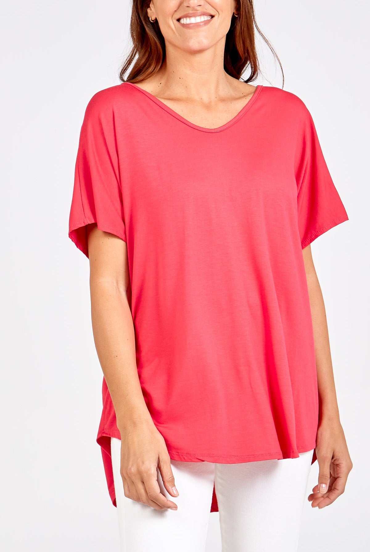 Basic Oversized Tee TOPMF2 WearAll Hot Pink One Size